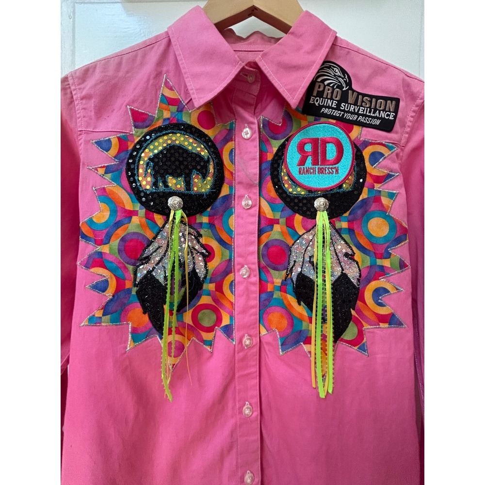 Fallon Taylor's Wrangler Pink Custom NFR Barrel Racing Western Shirt Medium - Picture 2 of 10
